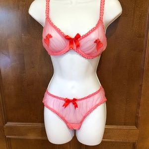 Never worn-Sexy heart bra and panty set